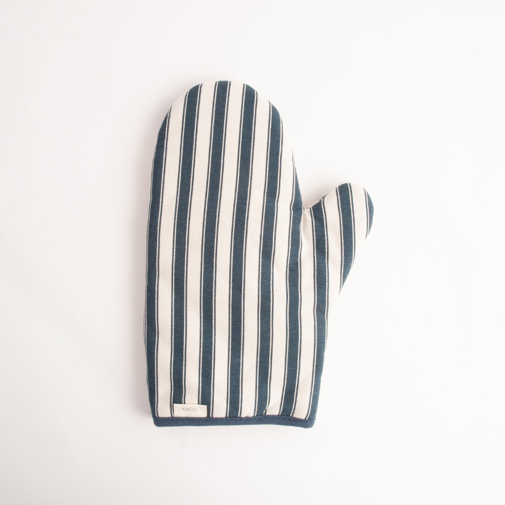 K&Co Home Collection Oven Mitt - NAVY PINSTRIPE